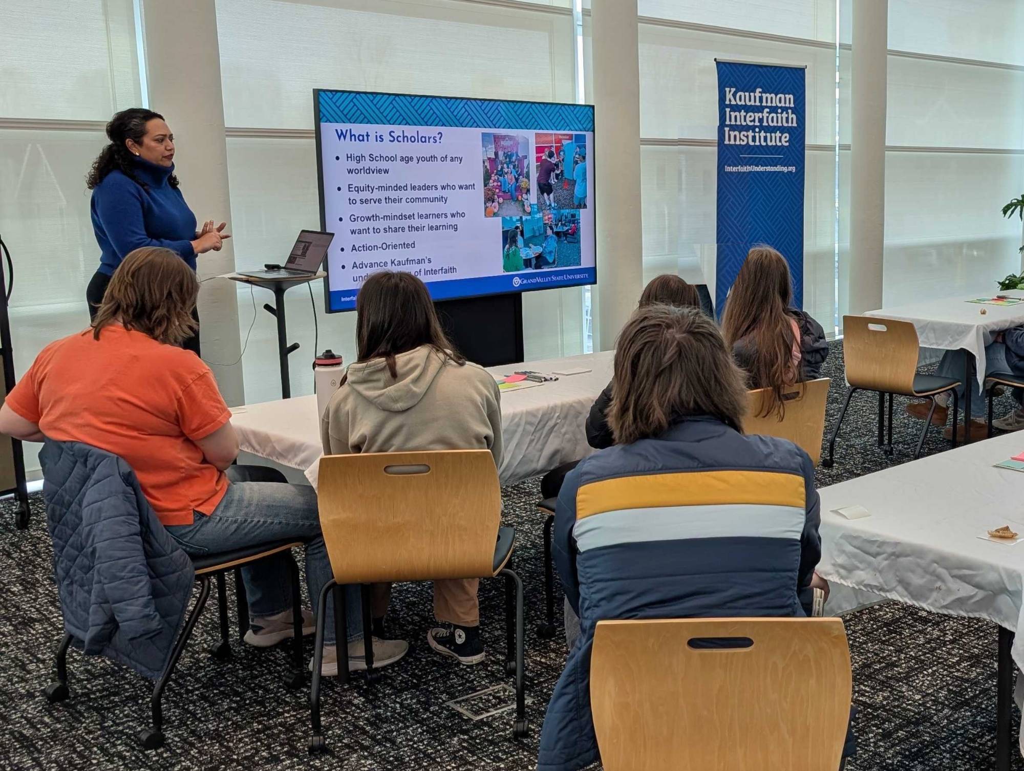 Zahabia Talking to Students from Jenison High